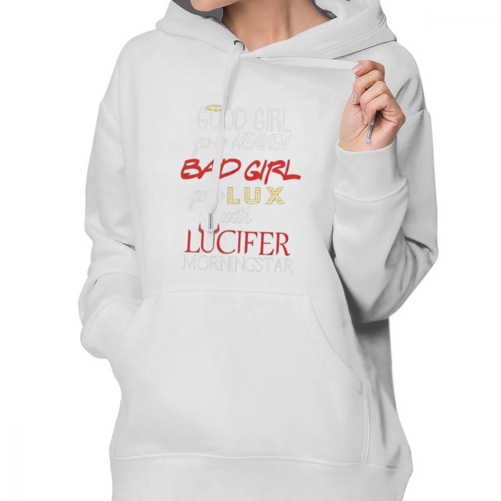 Lucifer Hoodie Go To Lux With Lucifer Hoodies White Trendy Hoodies Women XXL Long-sleeve Printed Streetwear Pullover Hoodie 201102