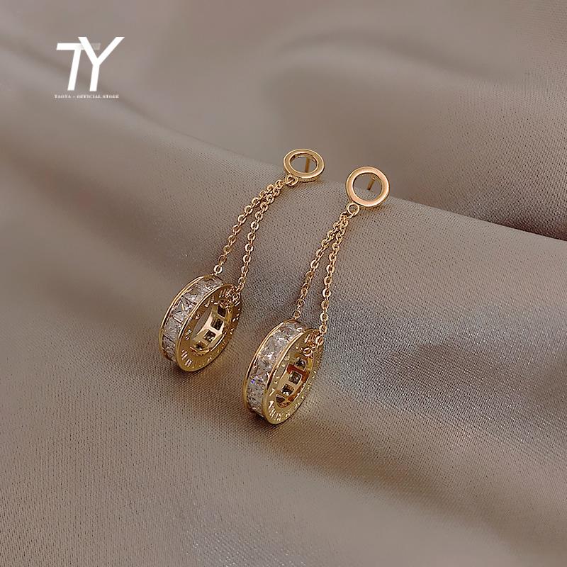 Dangle & Chandelier High Level Design Zircon Circle Pendant Earrings Fashion Korean Women Jewelry Party Elegant Drop Halloween, Silver
Dangle & Chandelier High Level Design Zircon Circle Pendant Earrings Fashion Korean Women Jewelry Party Elegant Drop Halloween, Silver