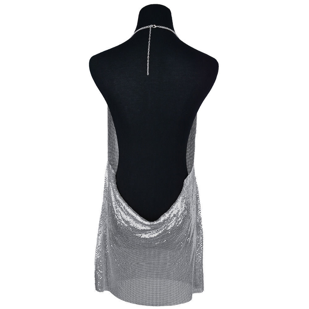 Three Colors Body Chain Dress Sequins Body Chain Bra Harness Chainmail Charm Female Party/Club Body Jewelry T200508