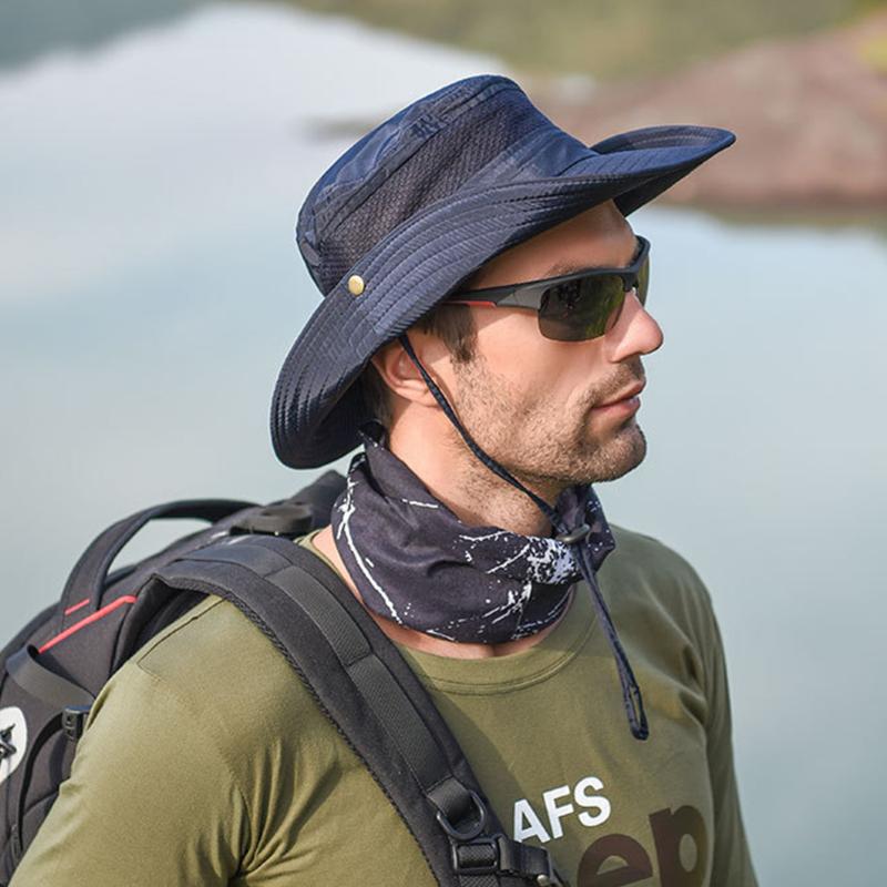 Men Sports Hunting Wide Brim Sun Hat UV Protection Breathable With Strap Outdoor Fishing Windproof Soft Camping Mountaineering, Black
Men Sports Hunting Wide Brim Sun Hat UV Protection Breathable With Strap Outdoor Fishing Windproof Soft Camping Mountaineering, Black