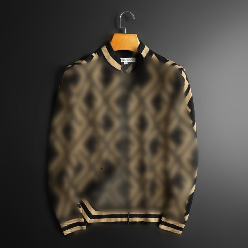 Fashionable and handsome stand collar zipper cardigan jacket youth slim casual FF jacquard sweater sweater for men, As show
Fashionable and handsome stand collar zipper cardigan jacket youth slim casual FF jacquard sweater sweater for men, As show