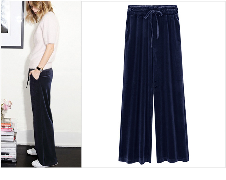 Women Autumn Winter Thick Velvet pants Elastic Waist Trousers Casual Wide leg Pants Plus Size black Loose trousers M-6XL 201228 Z260314
