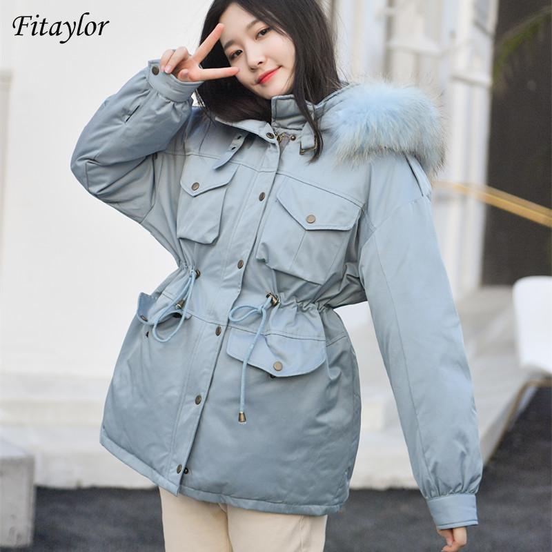 Fitaylor New Winter Women Jacket Big Natural Fur Collar Hood Down Coat Thick Warm Safari Style 90% White Duck Down Parka Outwear, Black
Fitaylor New Winter Women Jacket Big Natural Fur Collar Hood Down Coat Thick Warm Safari Style 90% White Duck Down Parka Outwear, Black