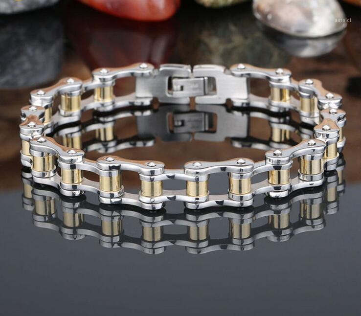 Hiphop Men Women Bike Chain Bracelet Gold Stainless Steel Biker Bicycle Motorcycle Link Chain Punk Bracelet Jewelry 10mm Wide1
Hiphop Men Women Bike Chain Bracelet Gold Stainless Steel Biker Bicycle Motorcycle Link Chain Punk Bracelet Jewelry 10mm Wide1