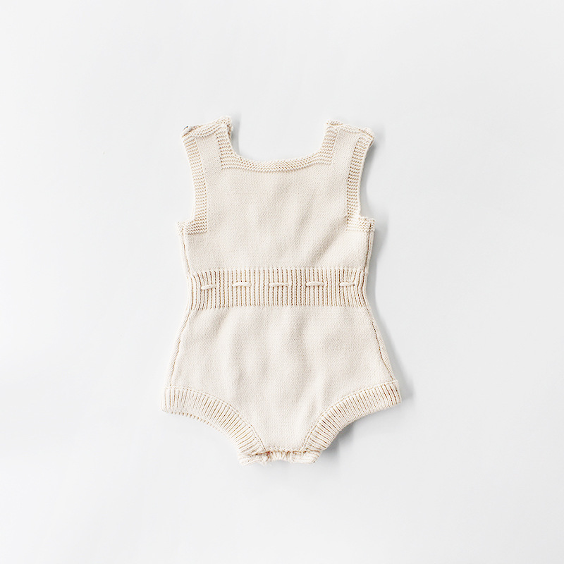 Knitted Clothes Newborn Rompers Handmade Pompom Girl Romper 100% Cotton Infant Baby Boys Jumpsuit Overalls 201023