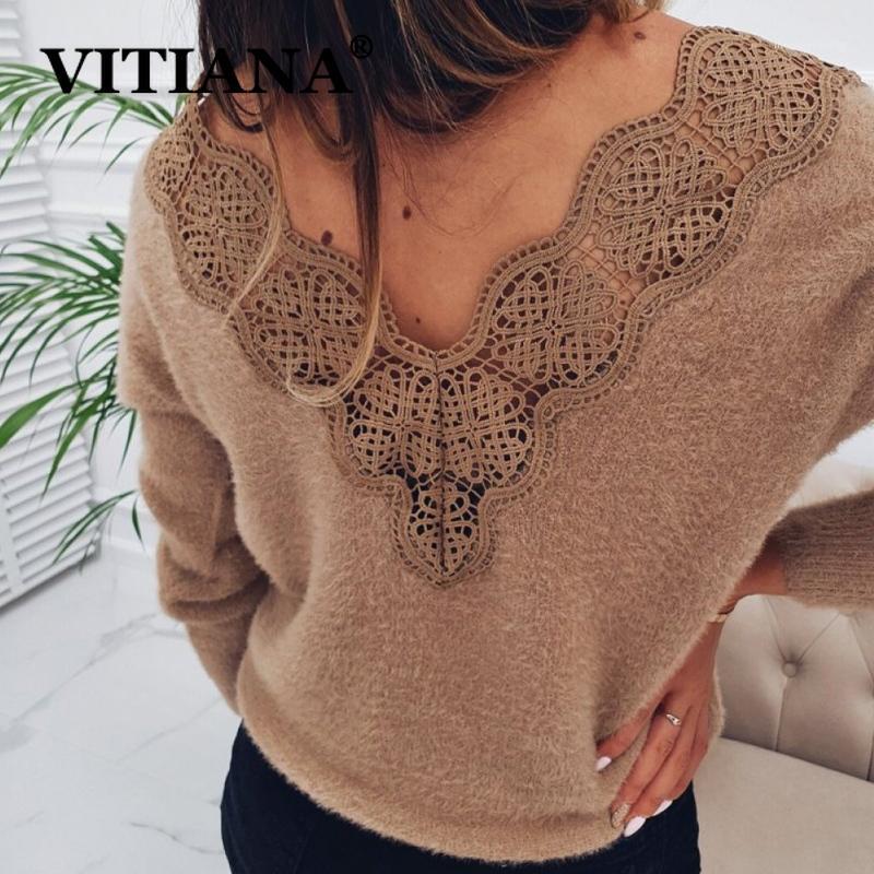 VITIANA Backless Lace Sexy T-Shirt Autumn 2019 Female Long Sleeve Fleece Pullover Elegant Tshirts Femme Streetwear Casual Tops1, Brown
VITIANA Backless Lace Sexy T-Shirt Autumn 2019 Female Long Sleeve Fleece Pullover Elegant Tshirts Femme Streetwear Casual Tops1, Brown