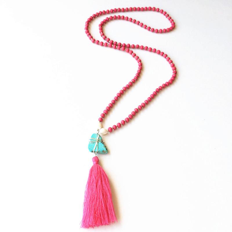 Dongmu The new fashion design is pure handmade boho small tassel tassel blue natural stone girl's party necklace jewelry
Dongmu The new fashion design is pure handmade boho small tassel tassel blue natural stone girl's party necklace jewelry