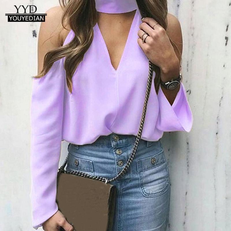 Women' Tops 2018 Autumn Sexy Off the Shoulder Long Sleeve Halter V-neck shirt Blouses Ladies Clothes New roupas feminina1, Black
Women' Tops 2018 Autumn Sexy Off the Shoulder Long Sleeve Halter V-neck shirt Blouses Ladies Clothes New roupas feminina1, Black