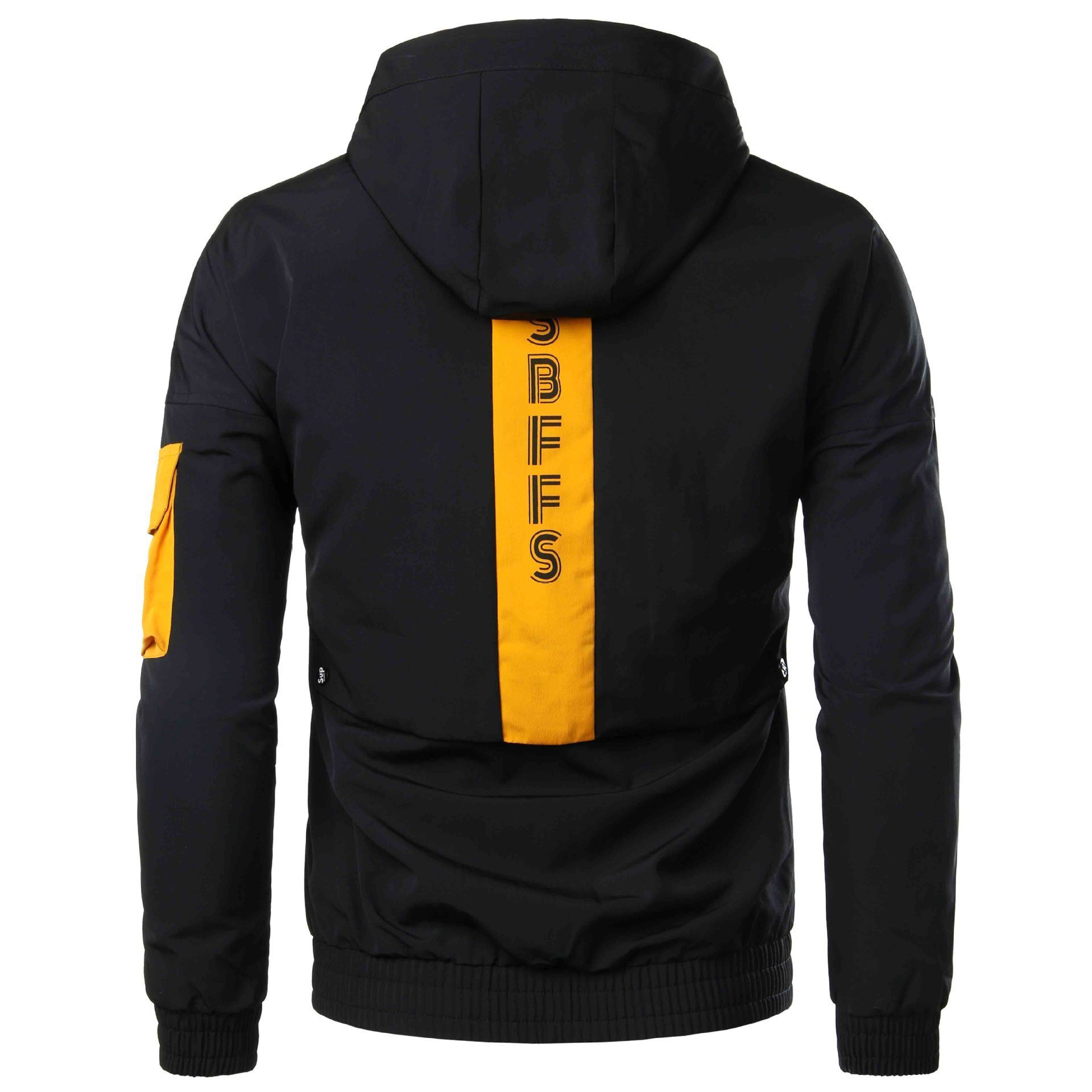Autumn Mens Casual Jacket Lightweight Windbreaker With Hood Safari Style Korea Fashion Zipper Jacket Coat Mens Print Coat Slim 201127