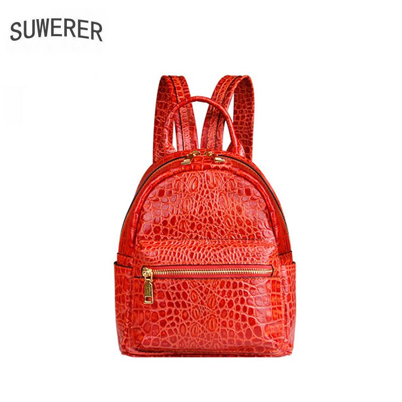 SUWERER Women Genuine Leather handbags fashion cow Crocodile pattern bag luxury handbags women bags designer bags, Brown
SUWERER Women Genuine Leather handbags fashion cow Crocodile pattern bag luxury handbags women bags designer bags, Brown