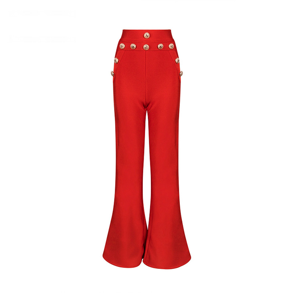 Seamyla 2019 New Summer Flare Women Sexy Skinny Pant High Waist White Red Black Trousers Party Bodycon Bandage Pants Long T200319 B4
