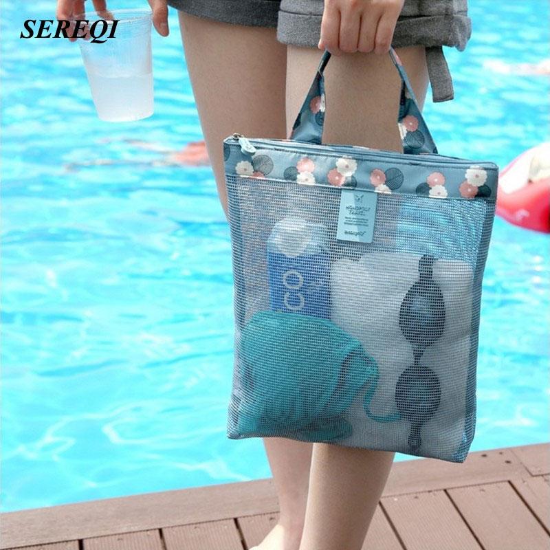 

SEREQI Travel Mesh Grid Swimming Pool Beach Bags Holder Multi-Purpose Bra Underwear Clothes Cosmetic Storage Bag Organizers