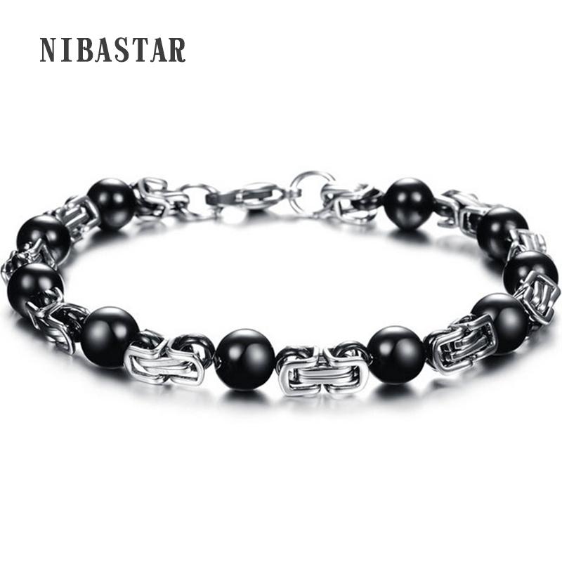 New Men's Jewelry Bracelet Silver Plated Stainless Steel Link Chain and Bead Bracelet 3Colors Beads
New Men's Jewelry Bracelet Silver Plated Stainless Steel Link Chain and Bead Bracelet 3Colors Beads