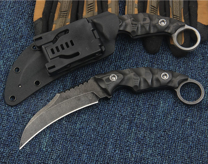 High End Karambit Claw Knife VG10 Steel Satin / Stone Wash Blade Full Tang Carbon Fiber Handle Outdoor Tactical Knives With Kydex
High End Karambit Claw Knife VG10 Steel Satin / Stone Wash Blade Full Tang Carbon Fiber Handle Outdoor Tactical Knives With Kydex