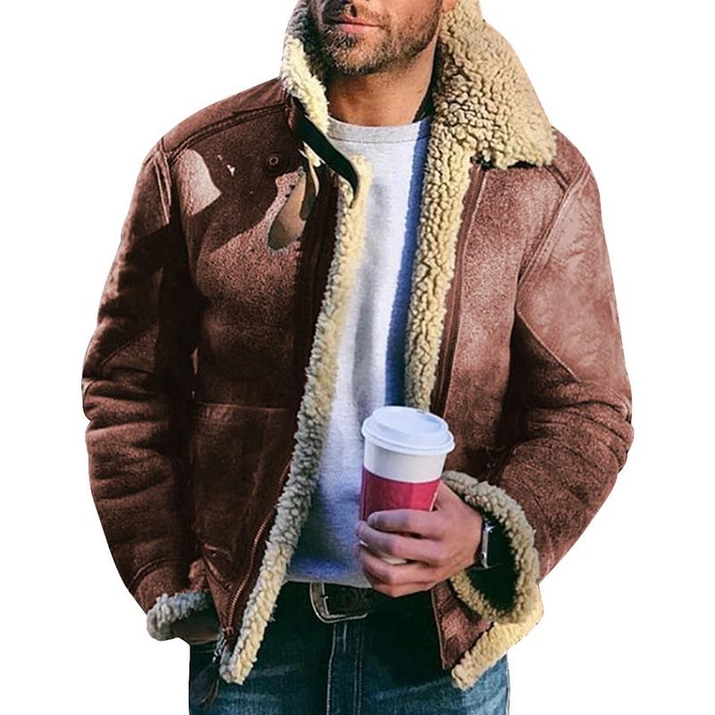 Free Shipping,Winter Sheep Fur Coat,Classic Wool Shearg,Warm Leather Jacket,Mens Sheepskin Coat.Plus Size Jackets B3