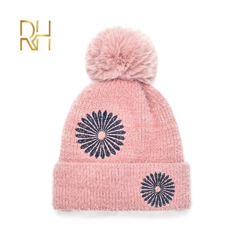 Women Winter Knitted Hat Bonnet Soft Thick Fleece Embroidery Beanie Cap With Faux Fur Pom Pom Hat Fashion Wild Outdoor Sport RH, Black
Women Winter Knitted Hat Bonnet Soft Thick Fleece Embroidery Beanie Cap With Faux Fur Pom Pom Hat Fashion Wild Outdoor Sport RH, Black