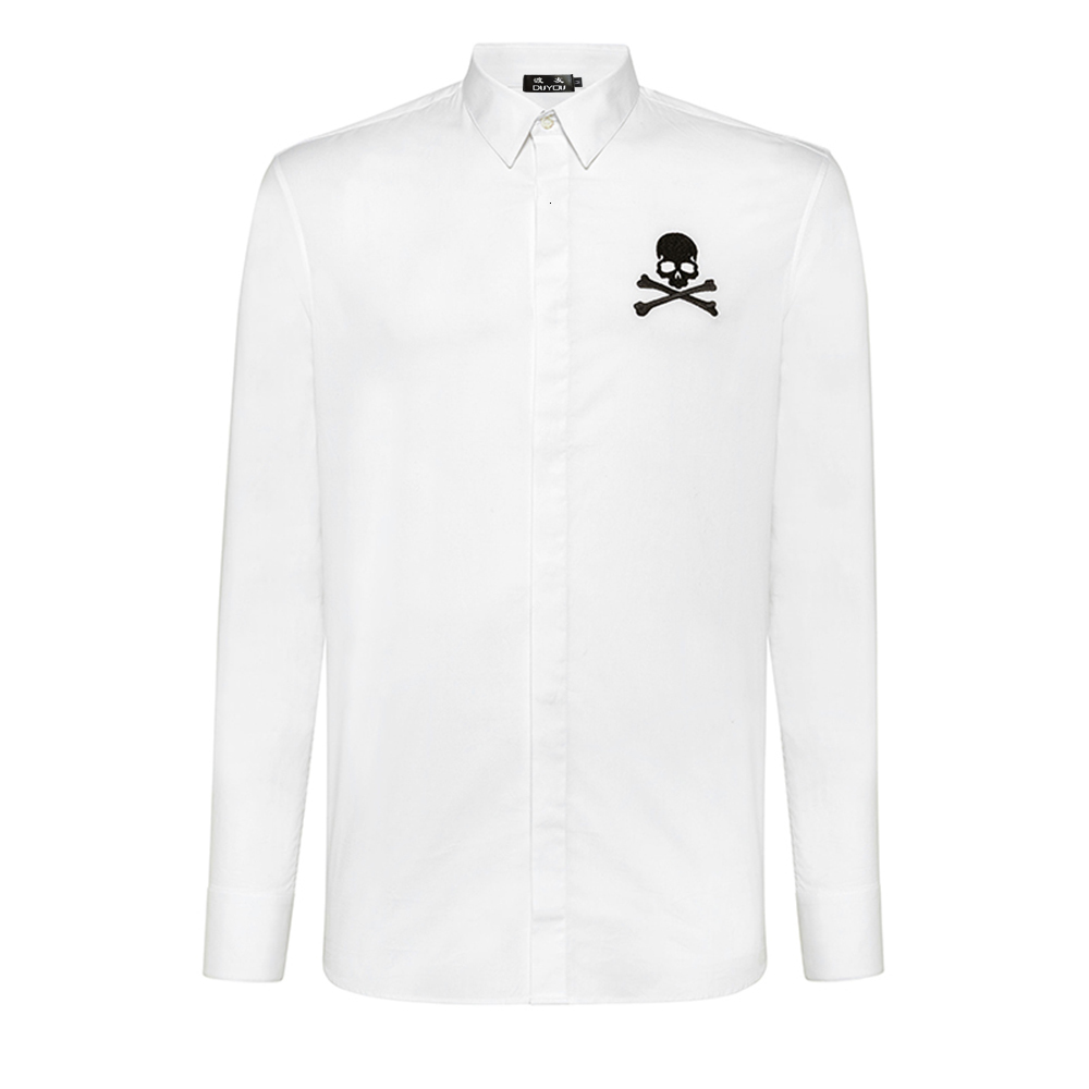 Mens Cotton Dress Shirt Men Embroidery Skull on the Left Chest High Quality Slim Fit Casual Shirts Dy2320 Y59j, White
Mens Cotton Dress Shirt Men Embroidery Skull on the Left Chest High Quality Slim Fit Casual Shirts Dy2320 Y59j, White