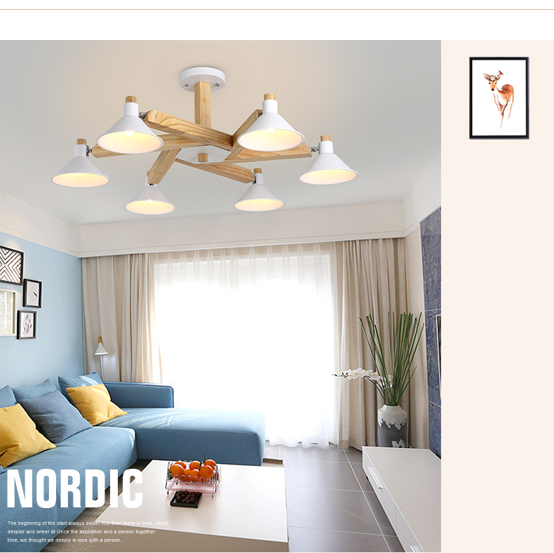 Retro Wooden LED ceiling light Korea style lamp for living room/bedroom/study room modern Lighting Fixture