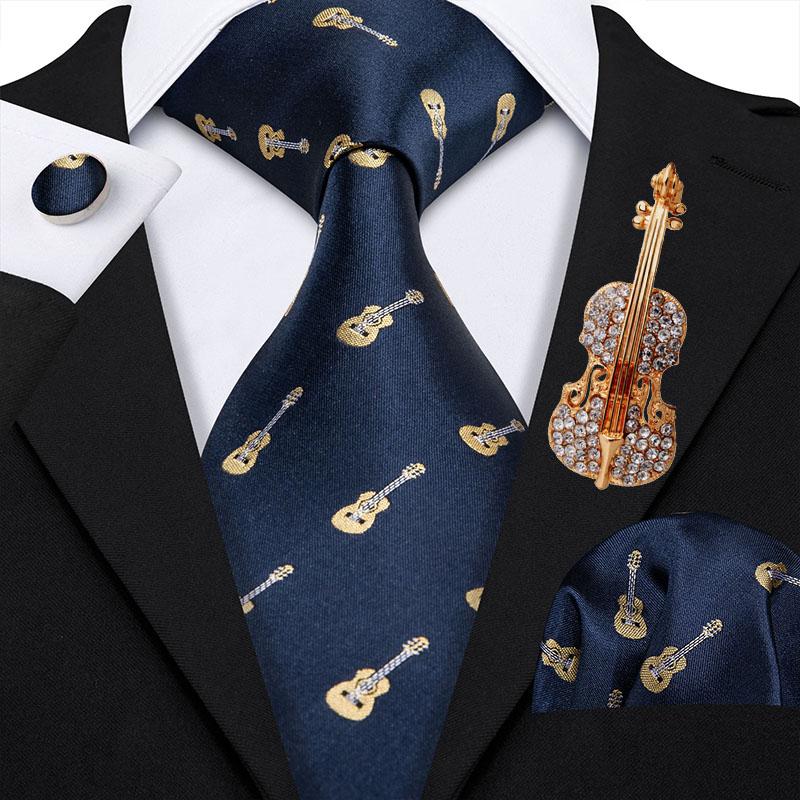 Violin Brooches Mens Tie 100% Silk Navy 8.5cm Ties For Men Wedding Business Party Neck Tie Set Dropshipping Barry.Wang 
Violin Brooches Mens Tie 100% Silk Navy 8.5cm Ties For Men Wedding Business Party Neck Tie Set Dropshipping Barry.Wang