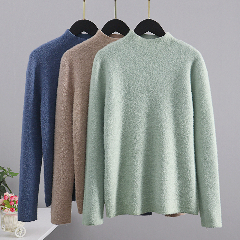2021 New Women Basic Thick Warm Turtleneck Pullovers Top Autumn Winter Mink Cashmere Knit Christmas Sweater Pull Femme 51cw, Pink yy768
2021 New Women Basic Thick Warm Turtleneck Pullovers Top Autumn Winter Mink Cashmere Knit Christmas Sweater Pull Femme 51cw, Pink yy768
