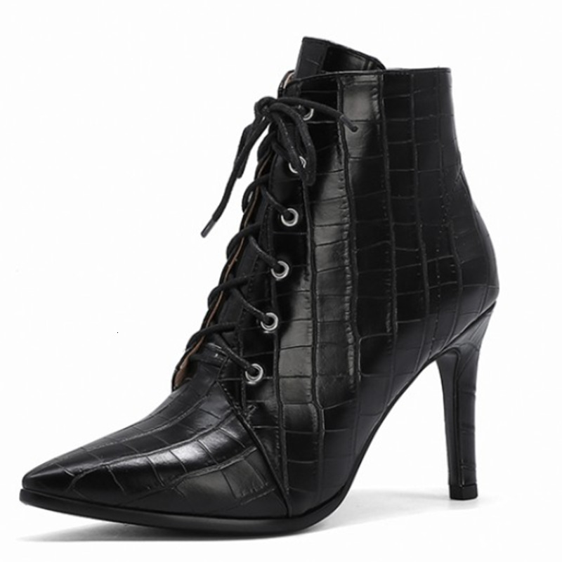 2021 New Lace Up Pointed Toe Pu Leather Thin High Heel All Match Women Fashion Ankle Boots Size 34-43 B5k2, Black
2021 New Lace Up Pointed Toe Pu Leather Thin High Heel All Match Women Fashion Ankle Boots Size 34-43 B5k2, Black