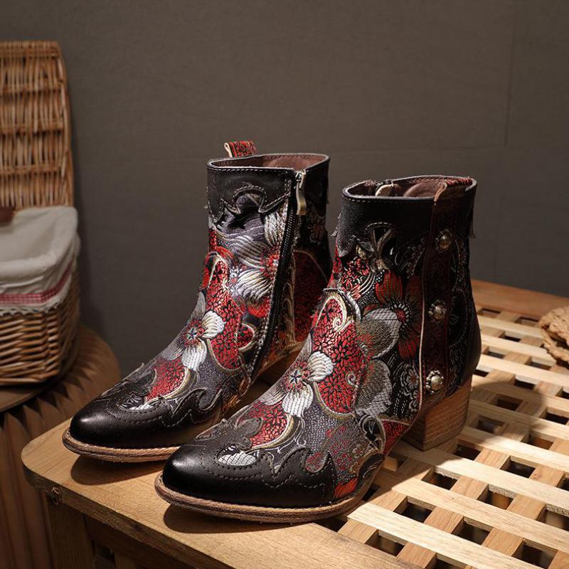 YourSeason Ladies Zip Patchwork Short Plush Shoes Genuine Leather Women Handmade Ankle Platform Embroidery Cloth Retro Boots, Black
YourSeason Ladies Zip Patchwork Short Plush Shoes Genuine Leather Women Handmade Ankle Platform Embroidery Cloth Retro Boots, Black