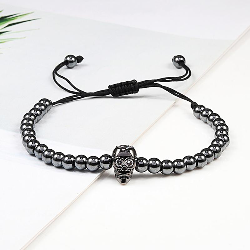 Hot Classical Men Handmade Braided Bracelet 5mm Copper Beads Pave CZ Punk Skull Adjustable Luxury Women Bracelets Charms Jewelry
Hot Classical Men Handmade Braided Bracelet 5mm Copper Beads Pave CZ Punk Skull Adjustable Luxury Women Bracelets Charms Jewelry