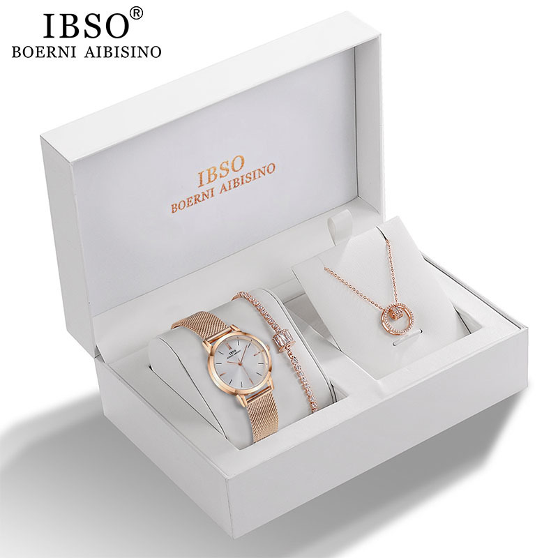 IBSO Women Quartz Watch Set Rose Gold Crystal Design Bracelet Necklace Watch Sets Female Jewelry Set Watch Lady's Wife Mom Gift 201114, 3630rg-sl006-dz0004
IBSO Women Quartz Watch Set Rose Gold Crystal Design Bracelet Necklace Watch Sets Female Jewelry Set Watch Lady's Wife Mom Gift 201114, 3630rg-sl006-dz0004