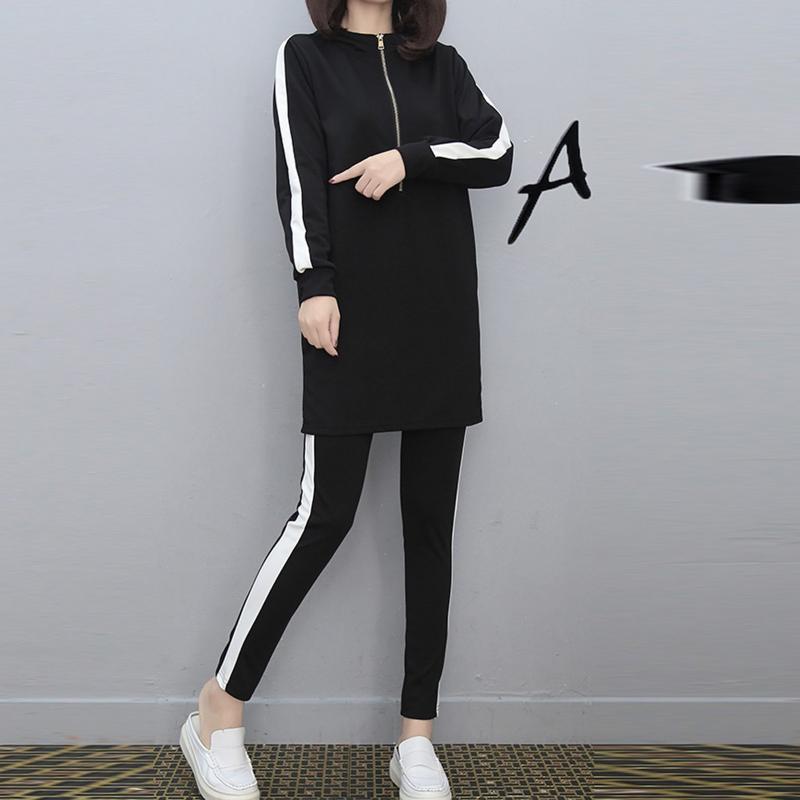 Autumn Winter Women Split 2 Pieces Sport Set Ladies Leisure Long Sleeve Hooded Long Pants Tracksuit Casual Outfit Sportswear #4, Black
Autumn Winter Women Split 2 Pieces Sport Set Ladies Leisure Long Sleeve Hooded Long Pants Tracksuit Casual Outfit Sportswear #4, Black