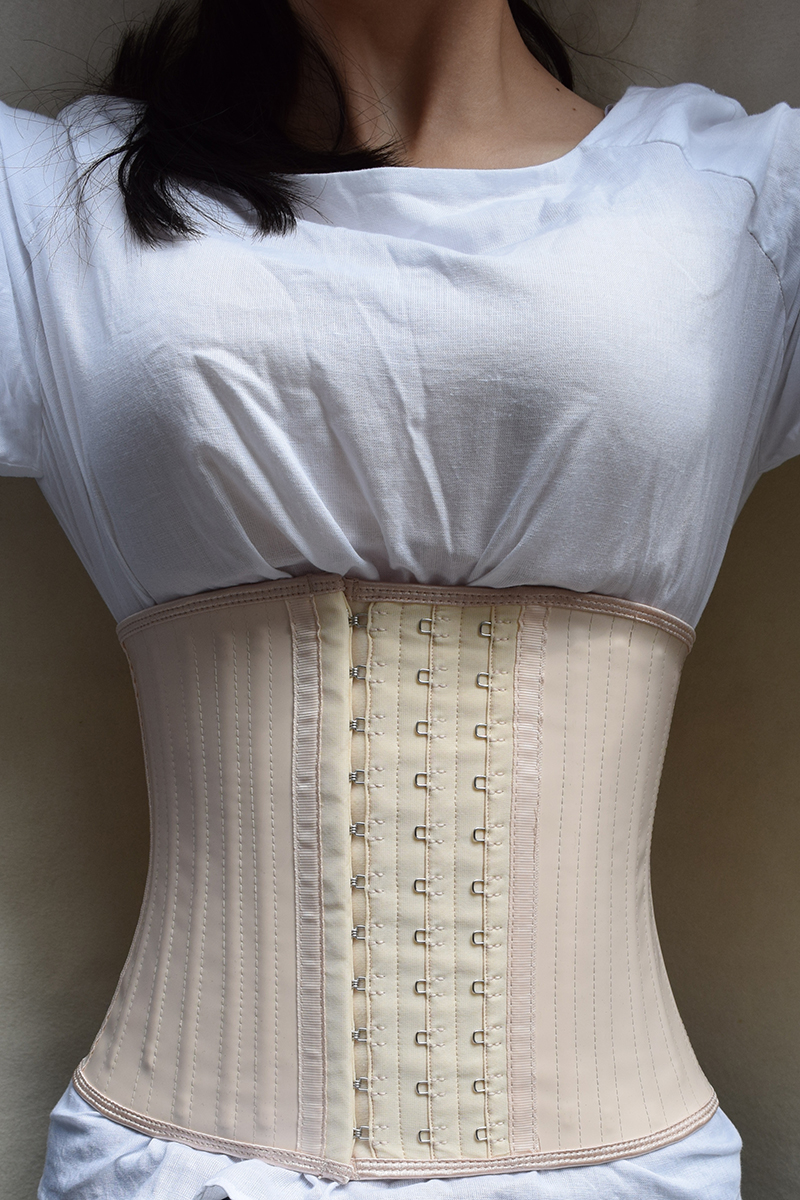 24.5cm 17-25 Steel bones Latex Corset Waist Control Corset and Bustier Underbust Waist Trainer Slimming Shaper Corselet 9047