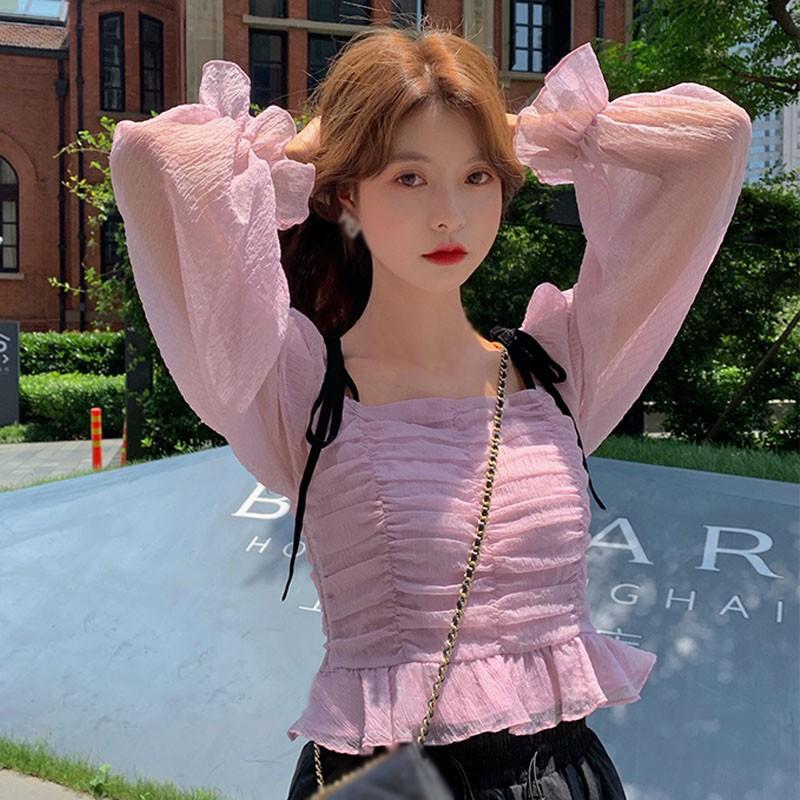 Women Blouse Korean Floral Print Slash Neck Sweet Shirt Mesh Stitching Long Sleeve Casual Tops
Women Blouse Korean Floral Print Slash Neck Sweet Shirt Mesh Stitching Long Sleeve Casual Tops