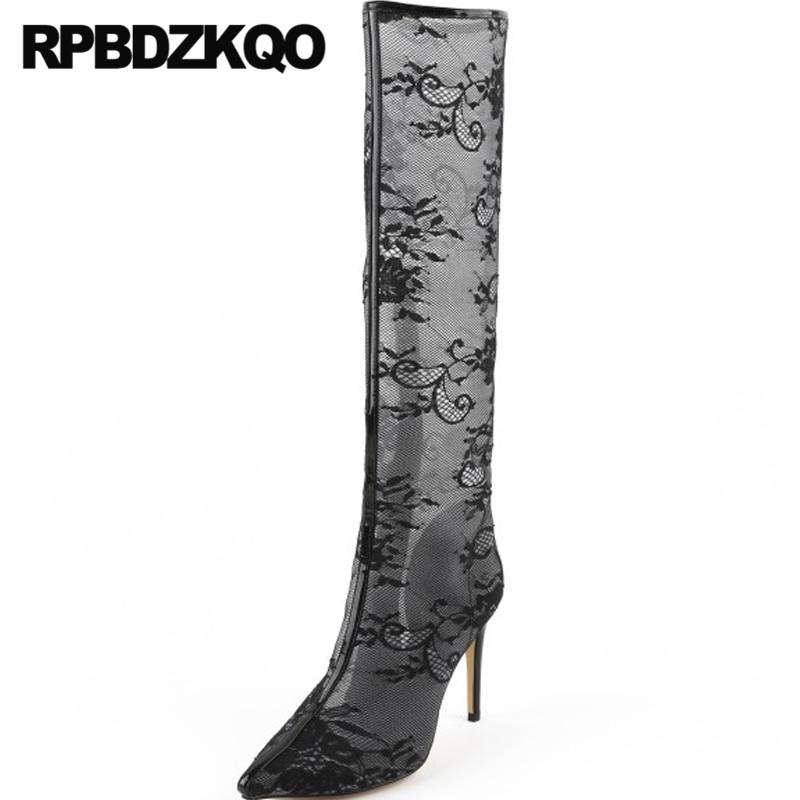 shoes sandals black pointed toe lace high heel knee tall sexy stiletto designer side zip boots long summer women embellished
shoes sandals black pointed toe lace high heel knee tall sexy stiletto designer side zip boots long summer women embellished
