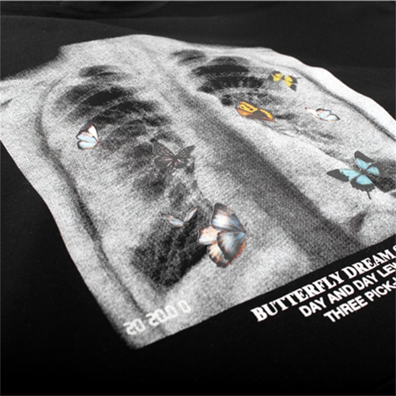 Hip Hop Oversize Hoodie Sweatshirt Men Streetwear Harajuku X-ray Butterfly Hooded Loose Hipster Fleece Hoodie Plus Size 201113