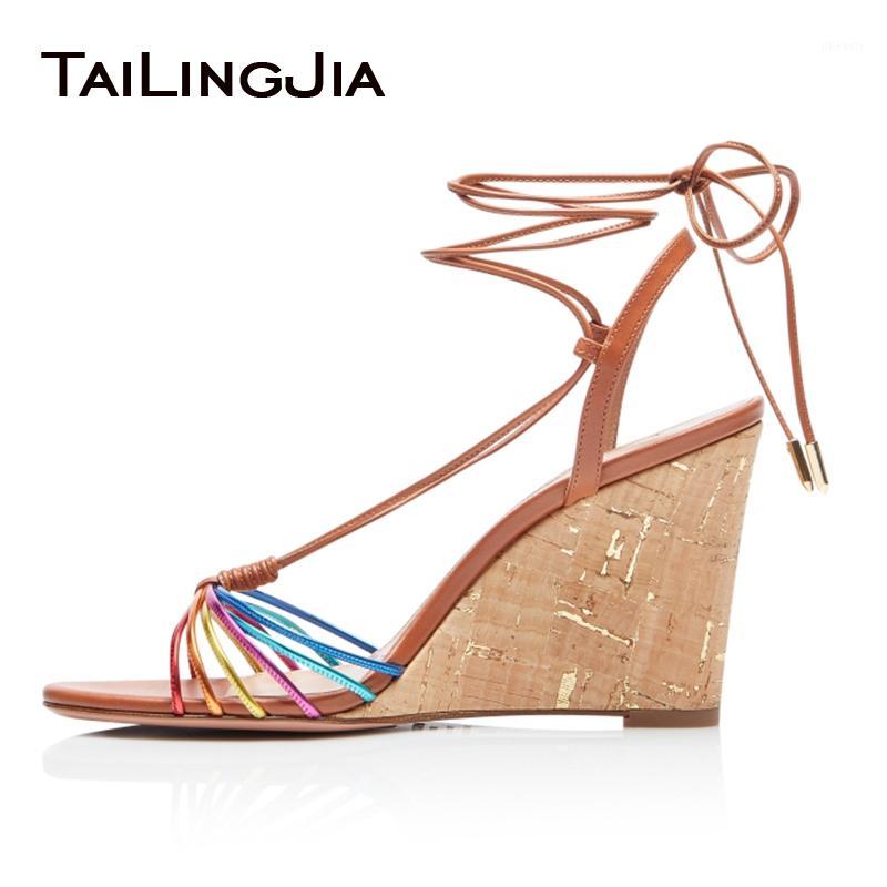 Cork Wedges High Heel Summer Sandals for Women Ladies Elegant Stylish Colorful Strappy Ankle Lace up Large Size Party Shoe 20201, Multi color
Cork Wedges High Heel Summer Sandals for Women Ladies Elegant Stylish Colorful Strappy Ankle Lace up Large Size Party Shoe 20201, Multi color