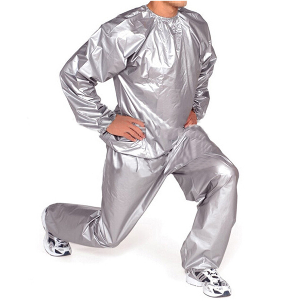 Men Fitness Suit Pvc Fitness Clothes Sports Red And Yellow Sweating Sauna Clothes Slimming Suit Outdoor Sport Suit Clothes Male 201130