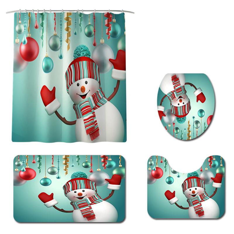Christmas Shower Curtain Carpet Floor Mat Combination Bathroom Toilet Cushion Bathroom Curtain Set
Christmas Shower Curtain Carpet Floor Mat Combination Bathroom Toilet Cushion Bathroom Curtain Set
