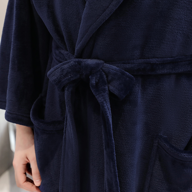 Men Winter Plaid Plus Size Long Coral Fleece Bathrobe 40130KG Warm Flannel Bath Robe Kimono Robes Dressing Gown Night Sleepwear 201111