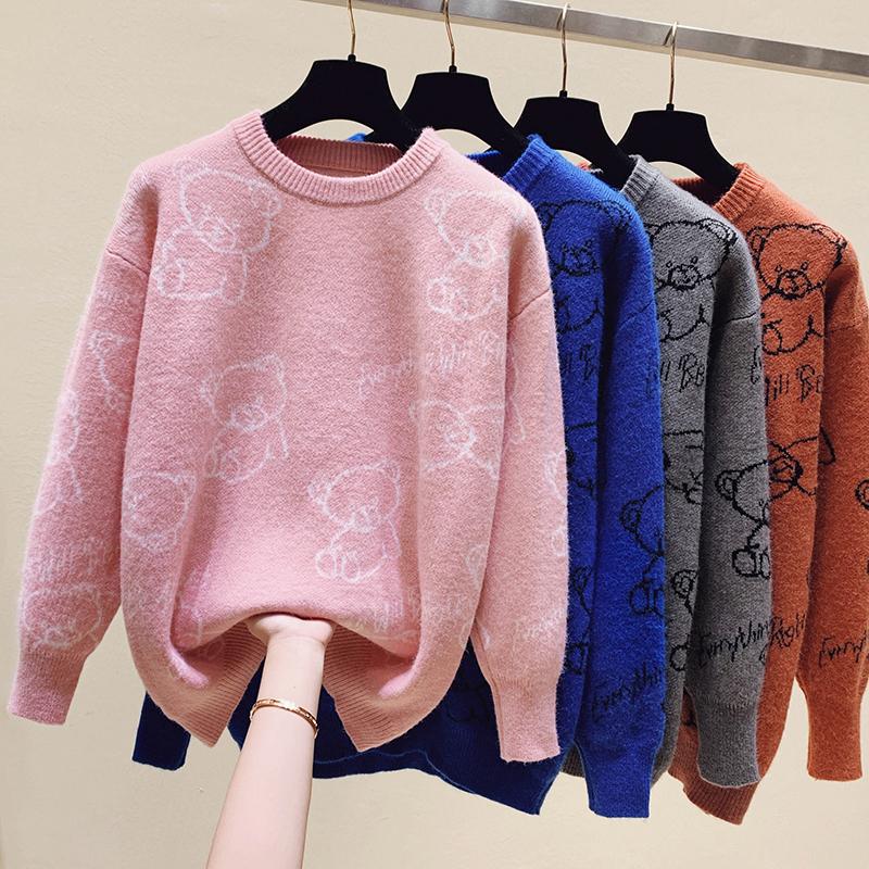 Bear Harajuku Christmas Women Sweaters 2020 Fashion Winter Pullover Oversize Loose Thick Warm Tops Cartoon Knitted Sweater Fall, Blue
Bear Harajuku Christmas Women Sweaters 2020 Fashion Winter Pullover Oversize Loose Thick Warm Tops Cartoon Knitted Sweater Fall, Blue
