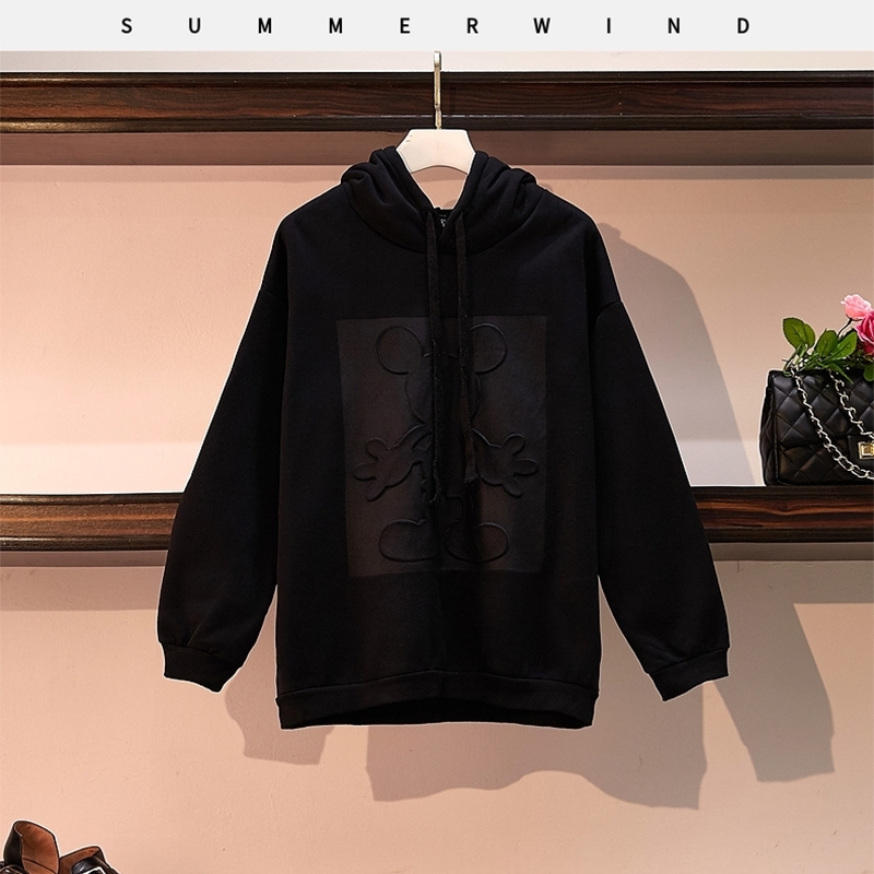 Autumn Winter Hoodies Women Hooded Sweatshirt Fashion Plus Size Pullover Tops Cartoon Long Sleeve Sport Hoodie 201204