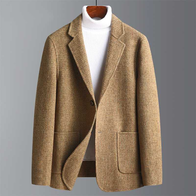 Brand 2020 New Mens Handmade Double-sided Woolen Blazer Coats Autumn Winter Male Houndstooth Business Casual Suit Jacket, Yellow
Brand 2020 New Mens Handmade Double-sided Woolen Blazer Coats Autumn Winter Male Houndstooth Business Casual Suit Jacket, Yellow