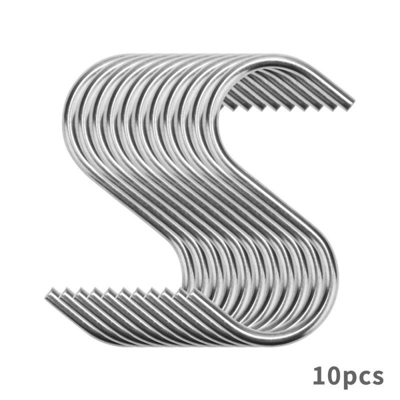 S-Shaped Hooks Stainless Steel S Design Shaped Hooks 10pcs Kitchen Spoon Pan Pot Hanging Holder For Home Storage
S-Shaped Hooks Stainless Steel S Design Shaped Hooks 10pcs Kitchen Spoon Pan Pot Hanging Holder For Home Storage
