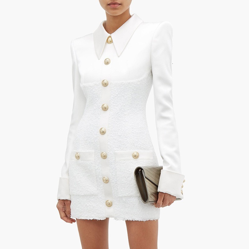 High End Women's Collection in Fine Office Lady Wool Satin Up Autumn Luxury Buttons Party Dress Wfv6, White
High End Women's Collection in Fine Office Lady Wool Satin Up Autumn Luxury Buttons Party Dress Wfv6, White