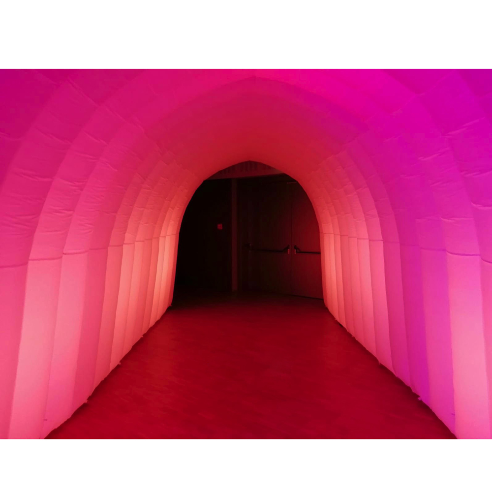 Multiple usage 3m inflatable tunnel tent with LED lights,event entrance tunnels with blower from China