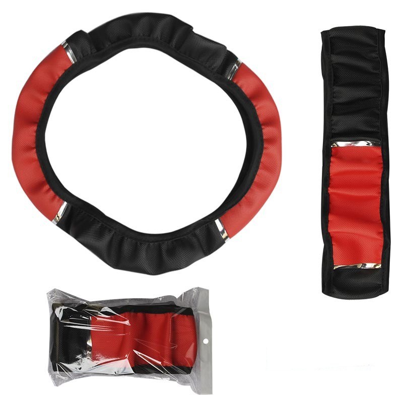 Car Steering Wheel Cover Without Inner Ring Elastic Band Leather Artificial Covers DIY Texture Soft Auto Interior Accessories