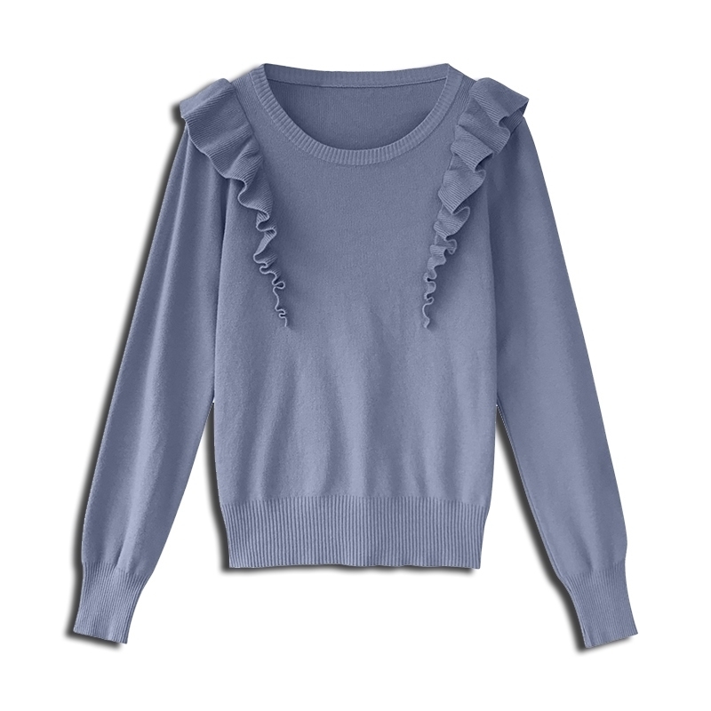 Neploe Autumn Ruffles Sweater Women Sweet Long Sleeve Slim Winter Knit Pullover O-neck Casual Jumper Knitwear Tops 55298 201203, Blue
Neploe Autumn Ruffles Sweater Women Sweet Long Sleeve Slim Winter Knit Pullover O-neck Casual Jumper Knitwear Tops 55298 201203, Blue