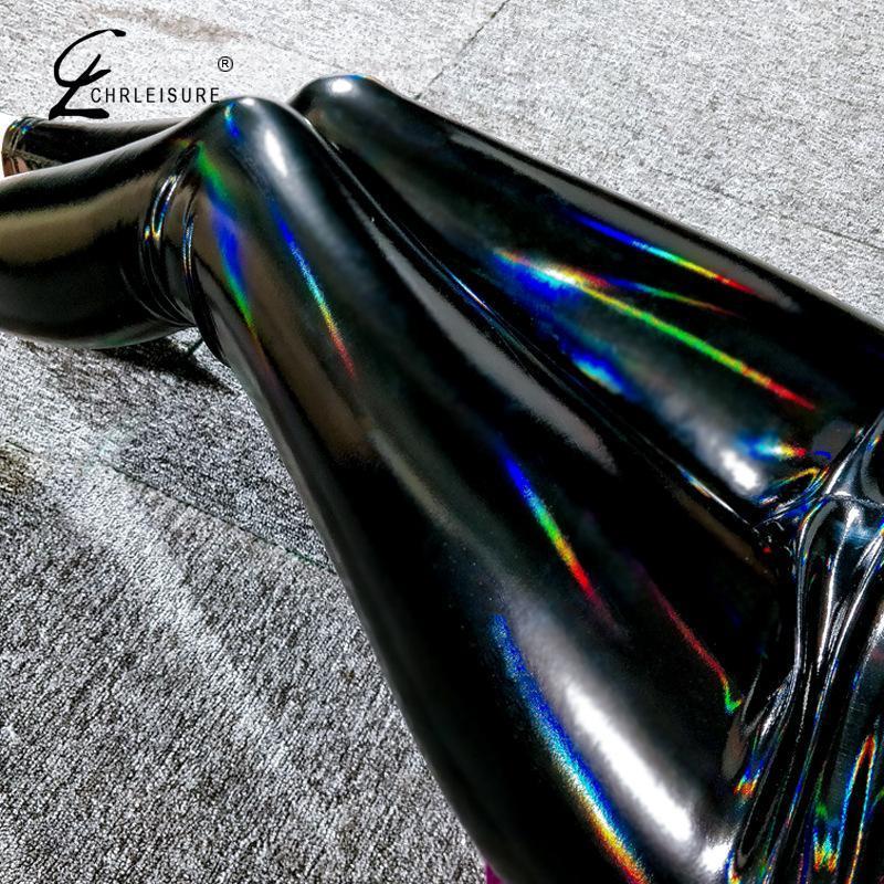 Women's Pants Capris Black Pu Leather High Waist Leggings Trousers Thick Stretch Pantalon Mujer 221109