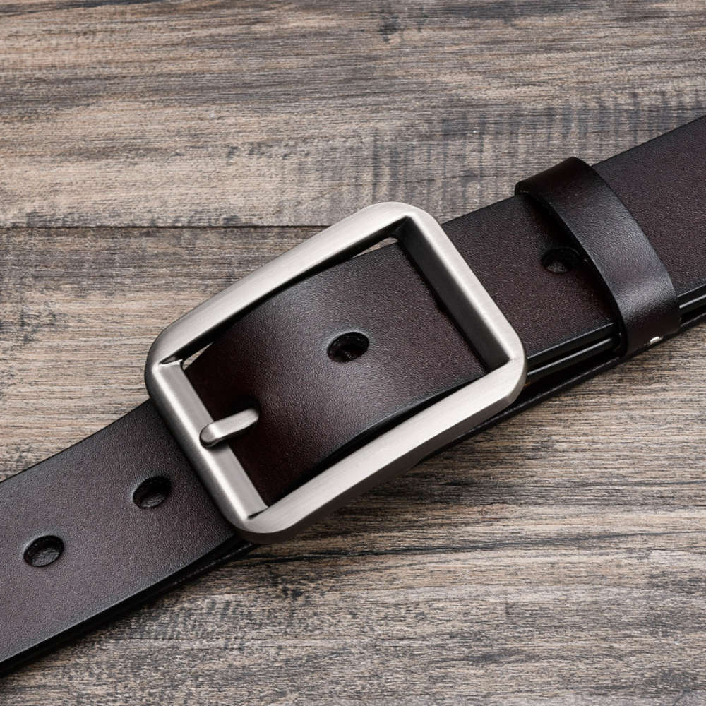 Men's leather belt new leather pin buckle double leather belt leisure entity super pants belt, Black
Men's leather belt new leather pin buckle double leather belt leisure entity super pants belt, Black