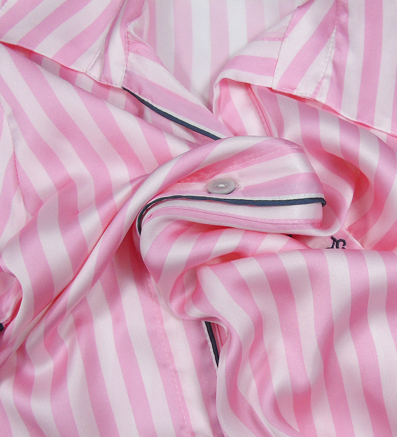 Satin Pijamas Long Sleeves Striped Silk Pajamas for Women Pjs Sleepwear Set Fashion Loungewear Homewear Home Clothes 201027