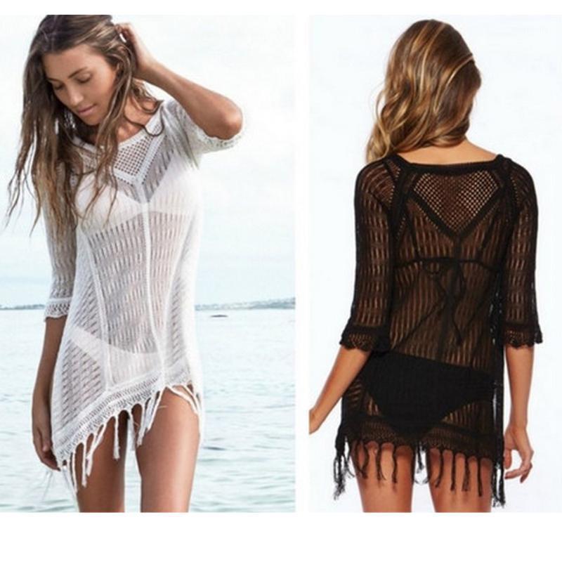 Crochet Bikini Cover Up See Through Loose Tassels Beach Dress Ladies Holiday Tunic Women Bathing Suit Beach Wear1 
Crochet Bikini Cover Up See Through Loose Tassels Beach Dress Ladies Holiday Tunic Women Bathing Suit Beach Wear1