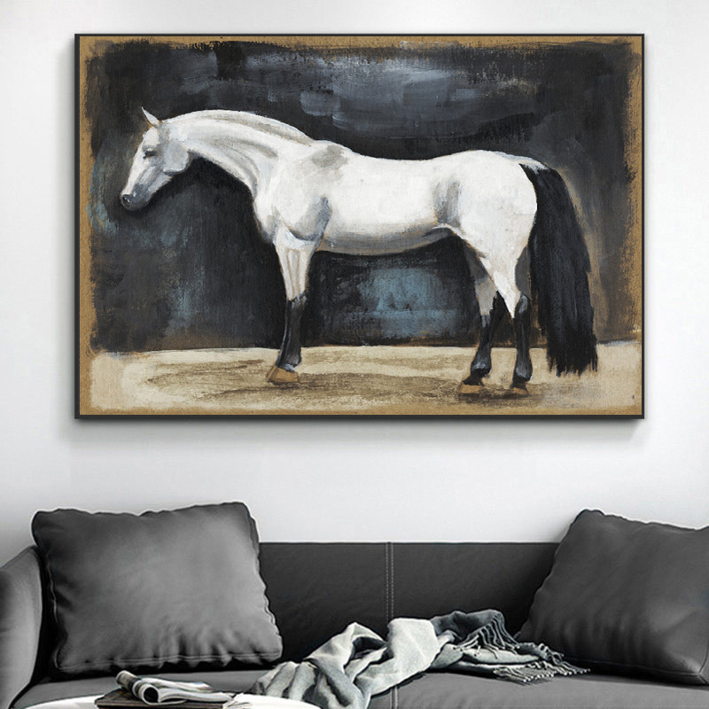 Vintage Saudi Horse Poster Modern Animals Canvas Painting Prints Horse Wall Art Picture for Living Room Decor Cuadros No Frame